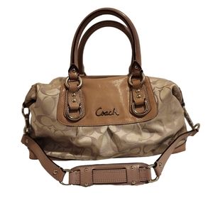 Coach handbag purse petite small designer bag Ashley signature